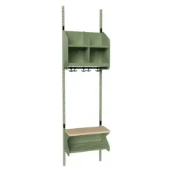 Børnegarderobe BST Kombination D, Startsektion 2 pladser B 500 mm, grøn