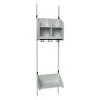 Børnegarderobe BST Kombination G, Startsektion 2 pladser B 600 mm, lys grå