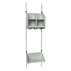 Børnegarderobe BST Kombination B, Startsektion 2 pladser B 500 mm, lys grå