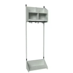 Børnegarderobe BST Kombination B, Startsektion 2 pladser B 600 mm, lys grå