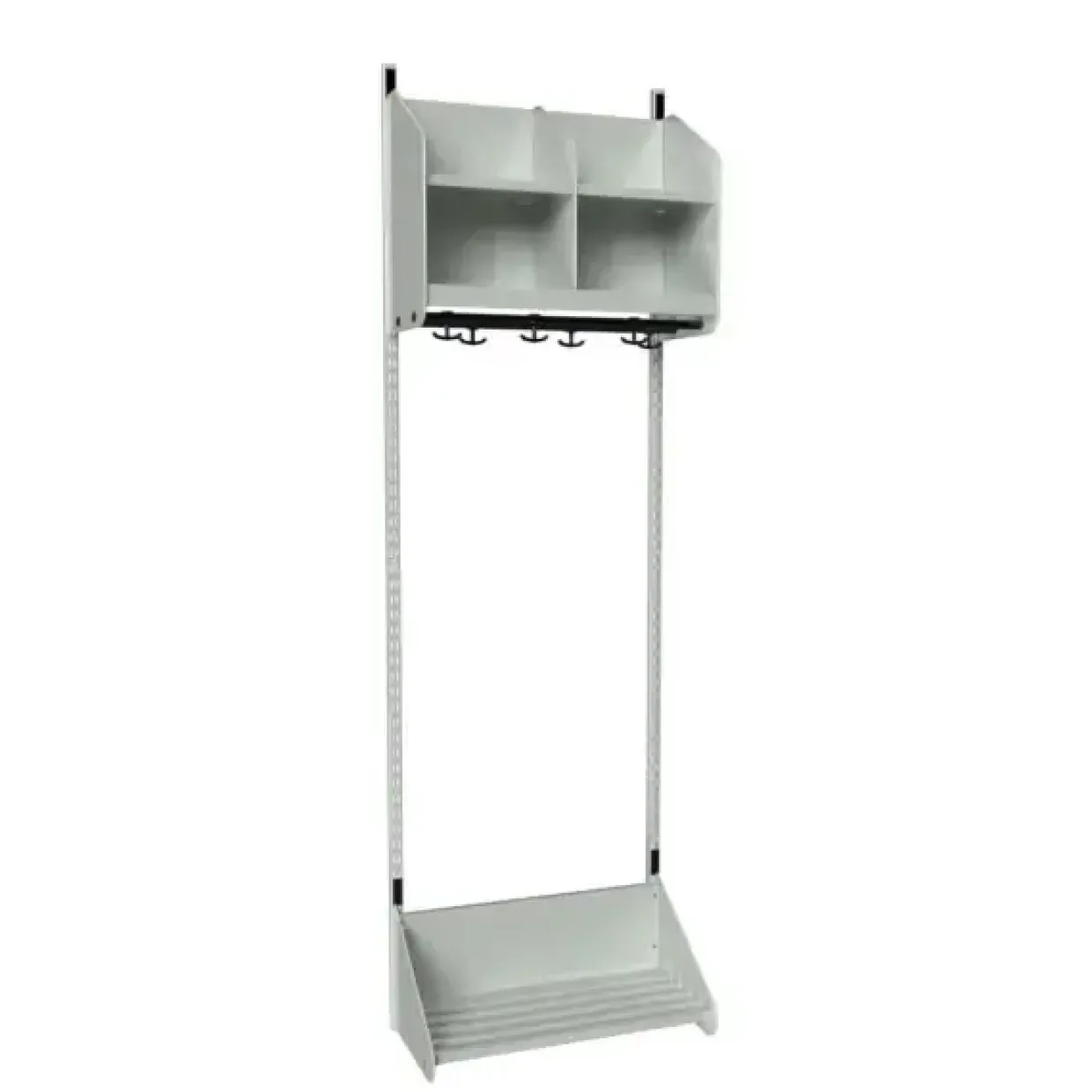 Børnegarderobe BST Kombination B, Startsektion 2 pladser B 600 mm, lys grå