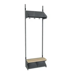 Børnegarderobe BST Kombination G, Startsektion 2 pladser B 600 mm, mørk grå