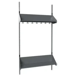 Børnegarderobe BST Kombination F, Startsektion 4 pladser B 1000 mm, mørk grå
