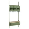 Børnegarderobe BST Kombination D, Startsektion 3 pladser B 750 mm, grøn