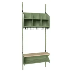 Børnegarderobe BST Kombination D, Startsektion 3 pladser B 750 mm, grøn