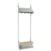 Børnegarderobe BST Kombination H, Startsektion 2 pladser B 600 mm, lys grå