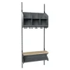Børnegarderobe BST Kombination D, Startsektion 3 pladser B 750 mm, mørk grå