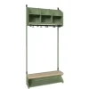 Børnegarderobe BST Kombination D, Startsektion 3 pladser B 900 mm, grøn