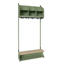 Børnegarderobe BST Kombination D, Startsektion 3 pladser B 900 mm, grøn