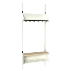 Børnegarderobe BST Kombination H, Startsektion 3 pladser B 750 mm, hvid