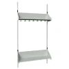 Børnegarderobe BST Kombination F, Startsektion 4 pladser B 10000 mm, lys grå
