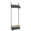 Børnegarderobe BST Kombination H, Startsektion 2 pladser B 600 mm, mørk grå