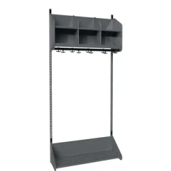 Børnegarderobe BST Kombination B, Startsektion 2 pladser B 500 mm, mørk grå