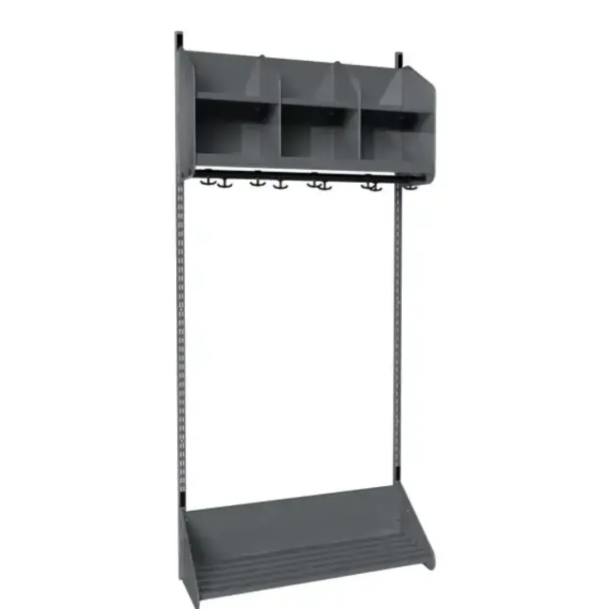 Børnegarderobe BST Kombination B, Startsektion 3 pladser B 900 mm, mørk grå