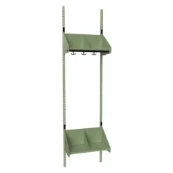 Børnegarderobe BST Kombination E, Startsektion 2 pladser B 500 mm, grøn