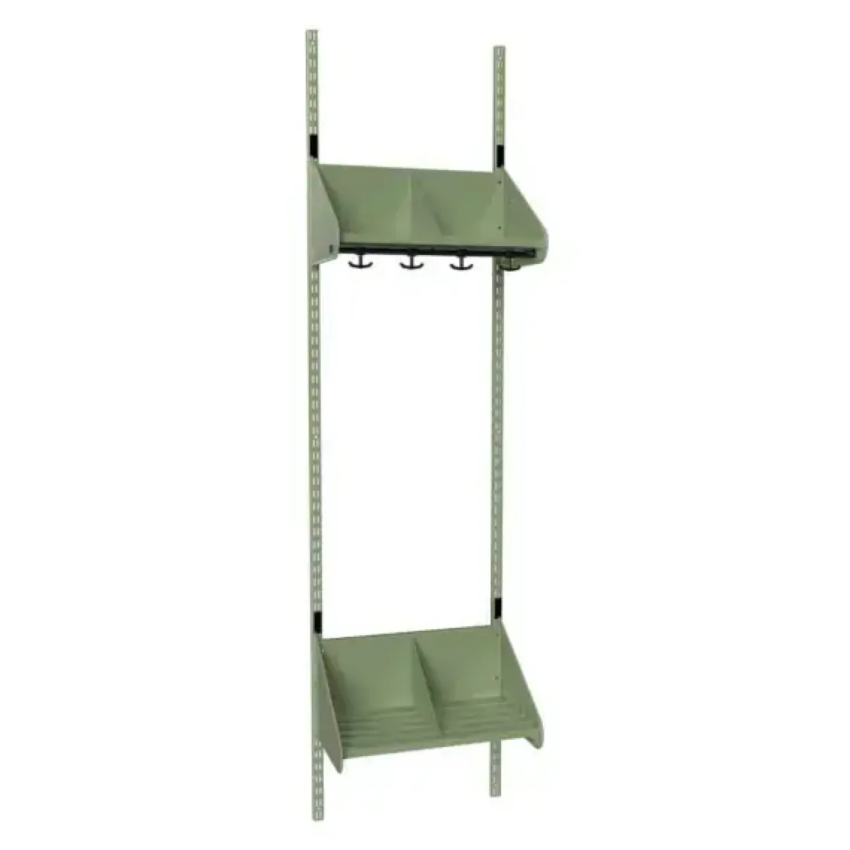 Børnegarderobe BST Kombination E, Startsektion 2 pladser B 500 mm, grøn