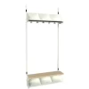 Børnegarderobe BST Kombination G, Startsektion 3 pladser B 900 mm, hvid