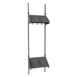 Børnegarderobe BST Kombination E, Startsektion 2 pladser B 500 mm, mørk grå
