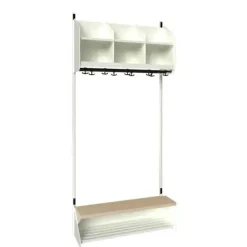 Børnegarderobe BST Kombination D, Startsektion 3 pladser B 900 mm, hvid