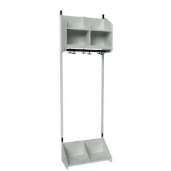 Børnegarderobe BST Kombination A, Startsektion 2 pladser B 600 mm, lys grå