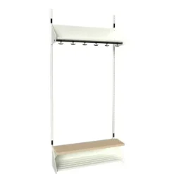 Børnegarderobe BST Kombination H, Startsektion 3 pladser B 900 mm, hvid