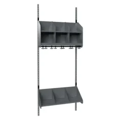 Børnegarderobe BST Kombination D, Startsektion 3 pladser B 900 mm, mørk grå