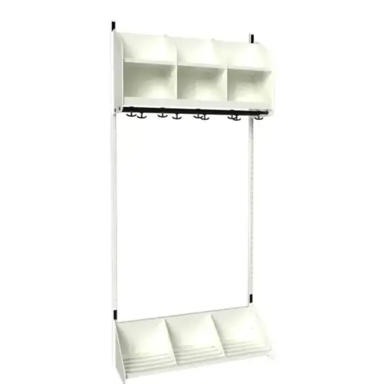 Børnegarderobe BST Kombination A, Startsektion 3 pladser B 900 mm, hvid