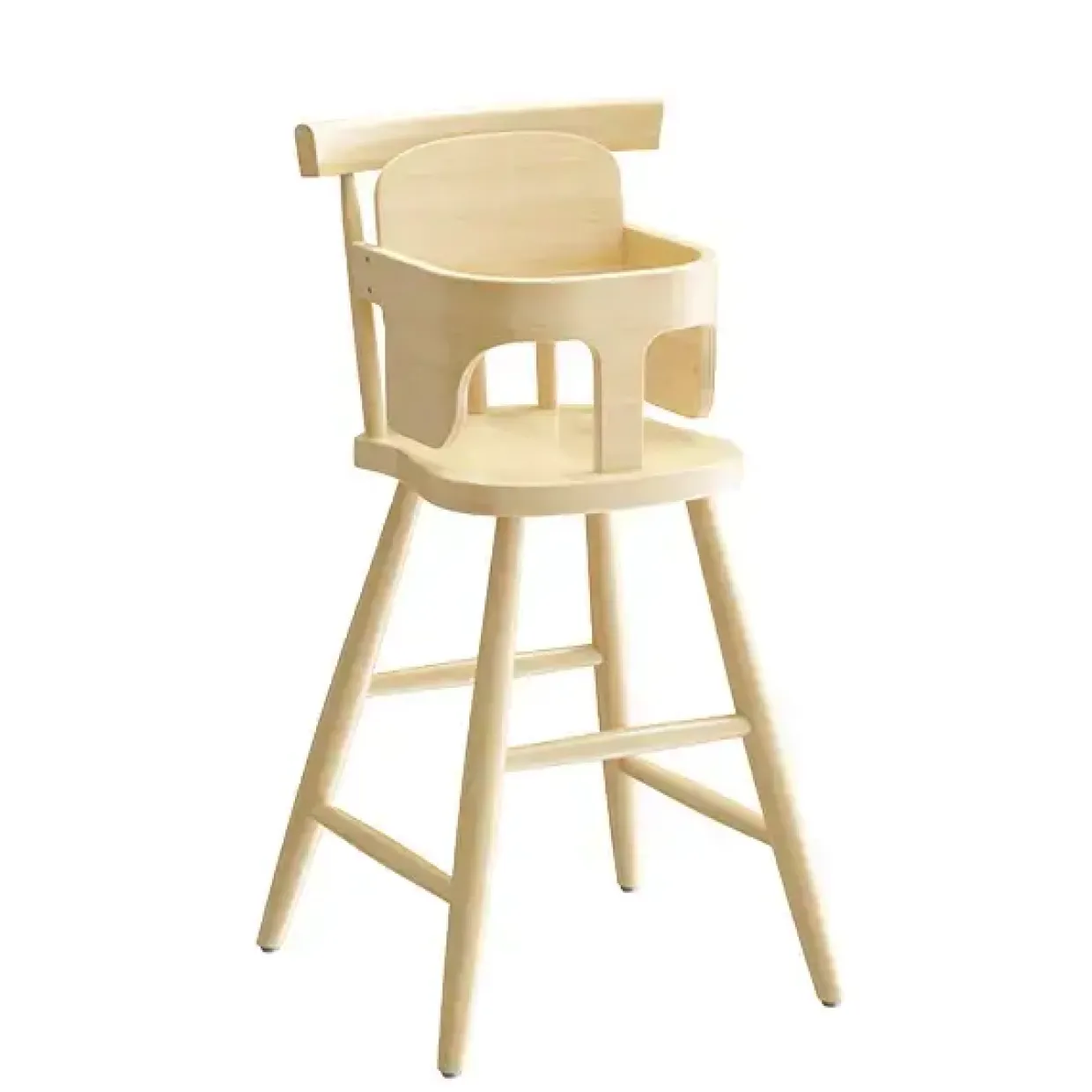 Børnestol Enkel 3172, klarlakeret massiv birk med bøjle, siddehøjde 520mm