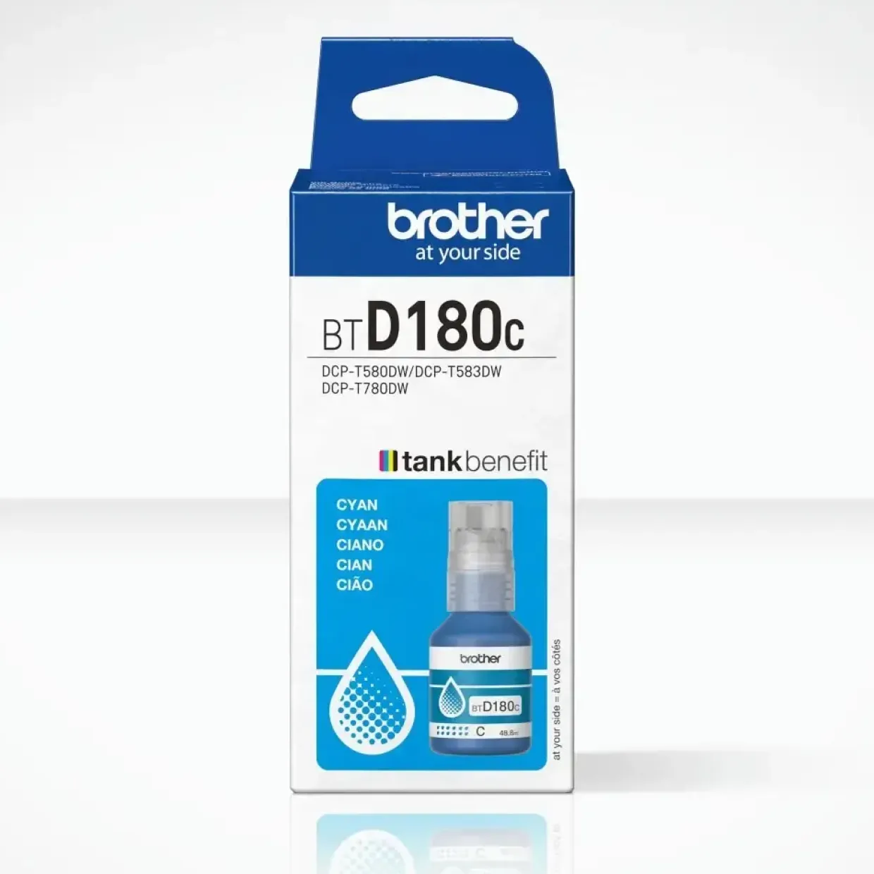 Brother BTD180C, Blækflaske, Cyan, 5000 sider