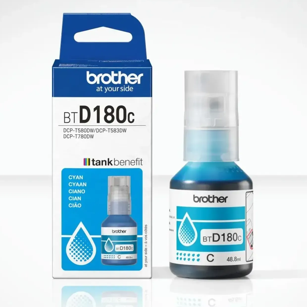 Brother BTD180C, Blækflaske, Cyan, 5000 sider