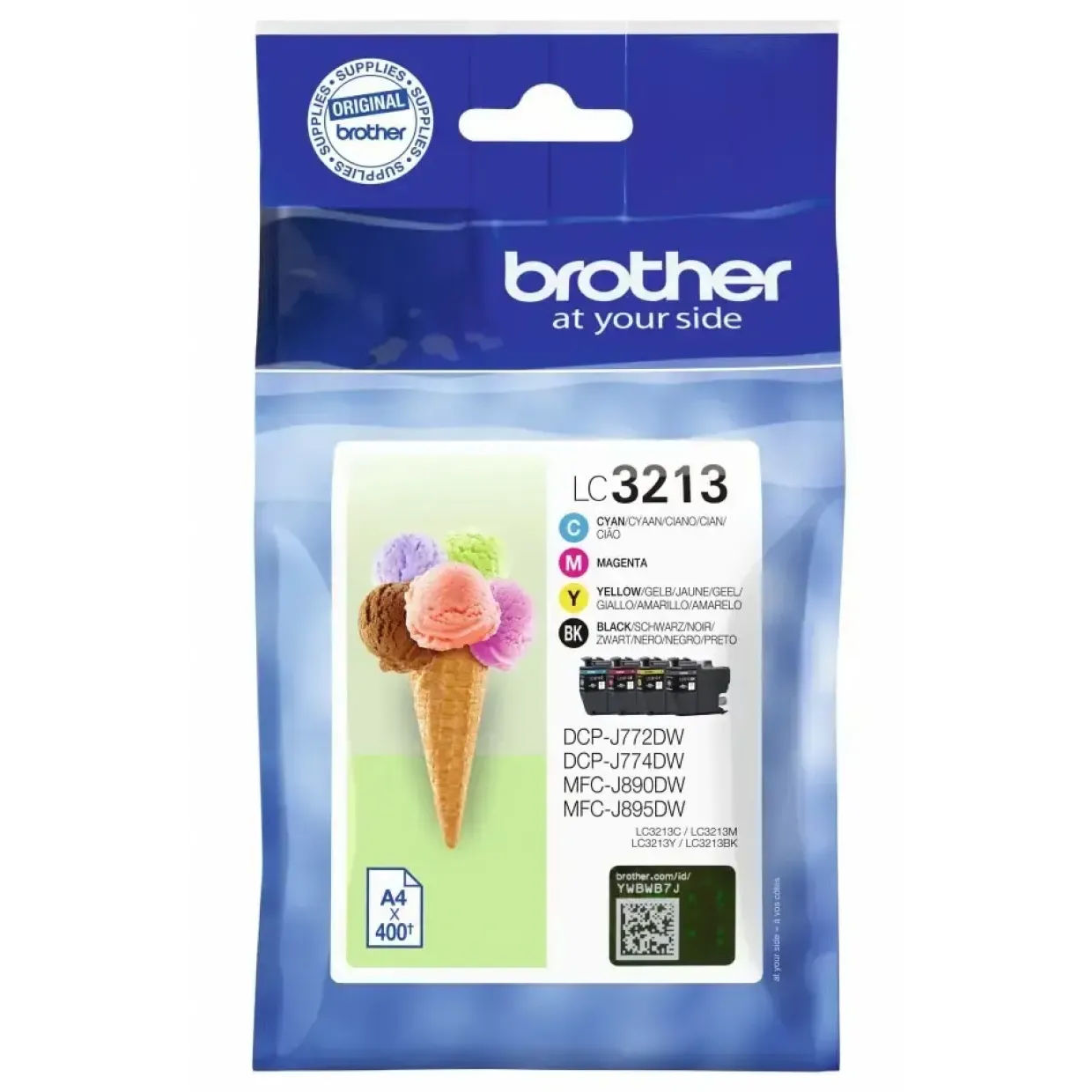 Brother LC3213, Blækpatroner, Farvet & Sort, Multipack