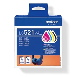 Brother LC521VAL, Blækpatron, Farvet, Multi-Pack, CMYK, ink cartridges