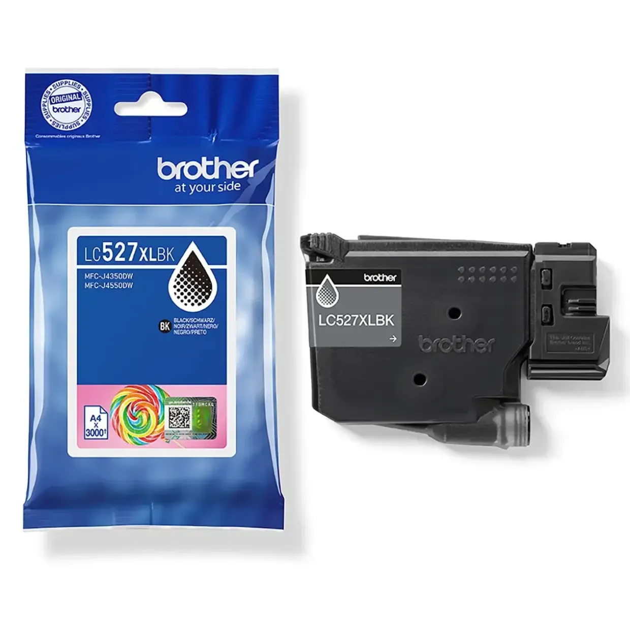 Brother LC527XLBK, Blækpatron, Sort XL, 3.000 sider - Til MFC-J4350DW/MFC-J4550DW