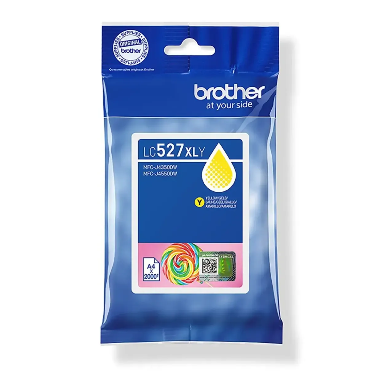 Brother LC527XLY, Blækpatron, Gul, 2000 sider
