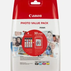 Canon CLI-581, Blækpatroner og Fotopapir 10x15 cm, Sampak
