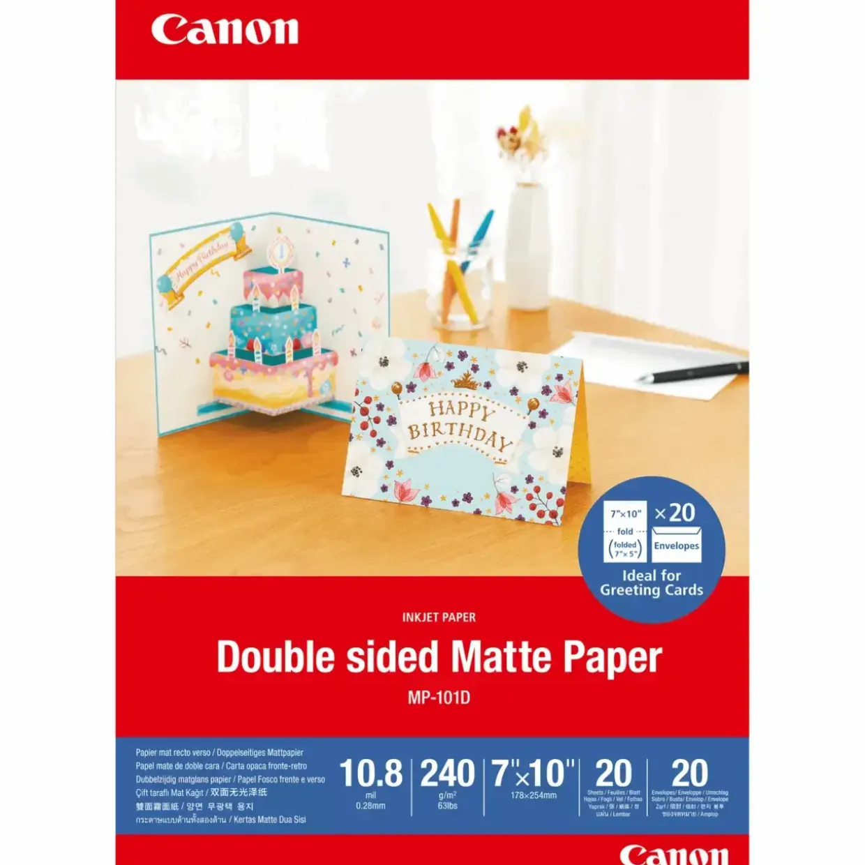 Canon fotopapir 7x10'' MP-101D Double Matte Photo 240g (20)
