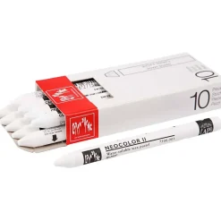 Caran d'Ache Neocolor II - tykkelse 8 mm L: 10 cm hvid white (001) primærfarve - 10stk.