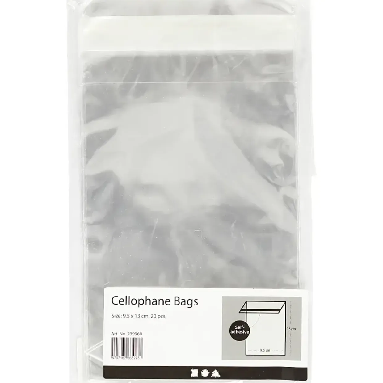 Cellofanposer Bredde 9,7 cm Højde 12,9 cm 25 my - 20 stk.