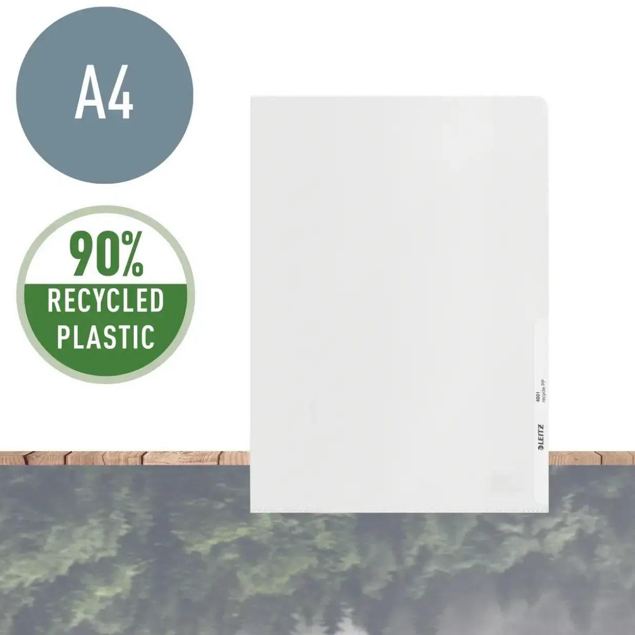 Chartek A4 - Leitz Recycle 130 my med præg - 100 stk i æske
