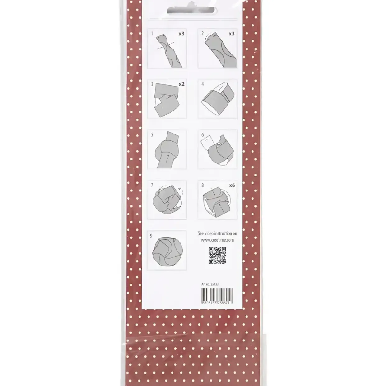 Click ornamenter - Copenhagen - Rød - Ø5 cm - 9 stk