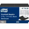 Cocktailserviet - Tork Advanced 477829 - Sort - 24 x 24 cm - 200 stk/pk - 12 pk