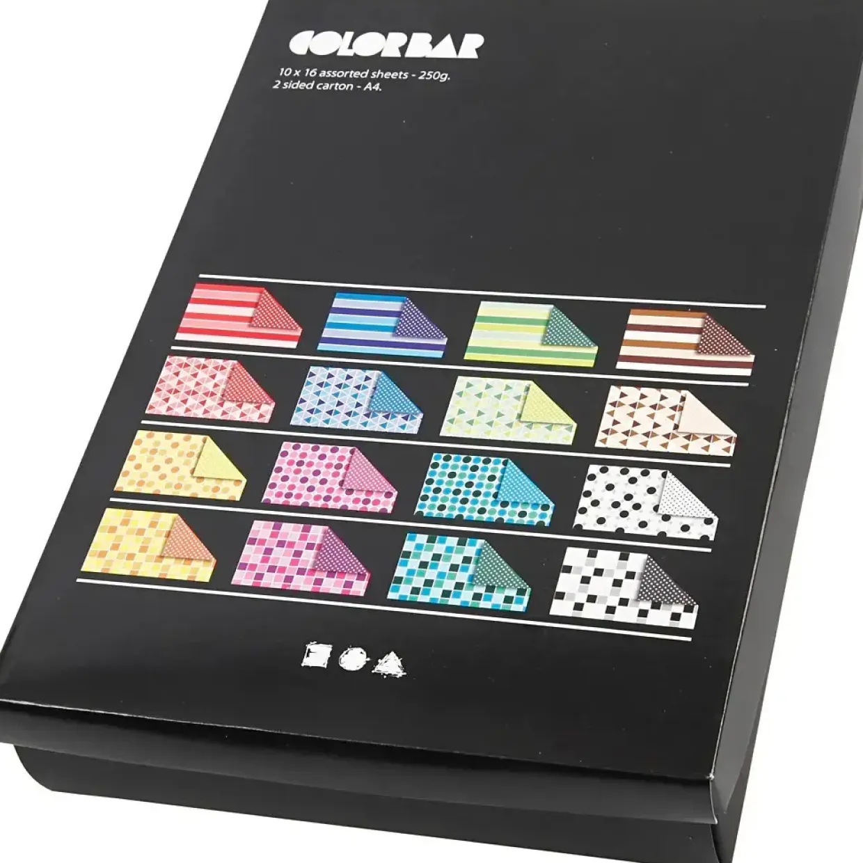 Color Bar rivekarton A4 21 x 30 cm 250 gram ass. farver mønstret karton - 160 ass. ark
