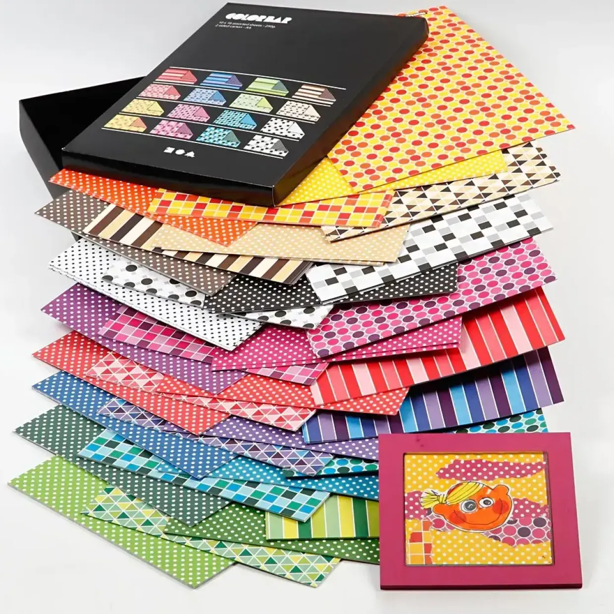 Color Bar rivekarton A4 21 x 30 cm 250 gram ass. farver mønstret karton - 160 ass. ark