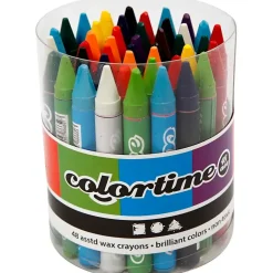 Colortime farvekridt, tykkelse 11 mm, L: 10 cm, 5x48ass.