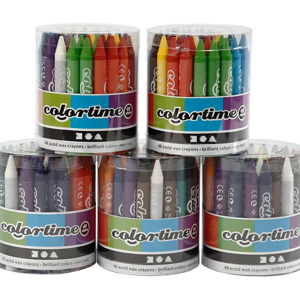 Colortime farvekridt, tykkelse 11 mm, L: 10 cm, 5x48ass.