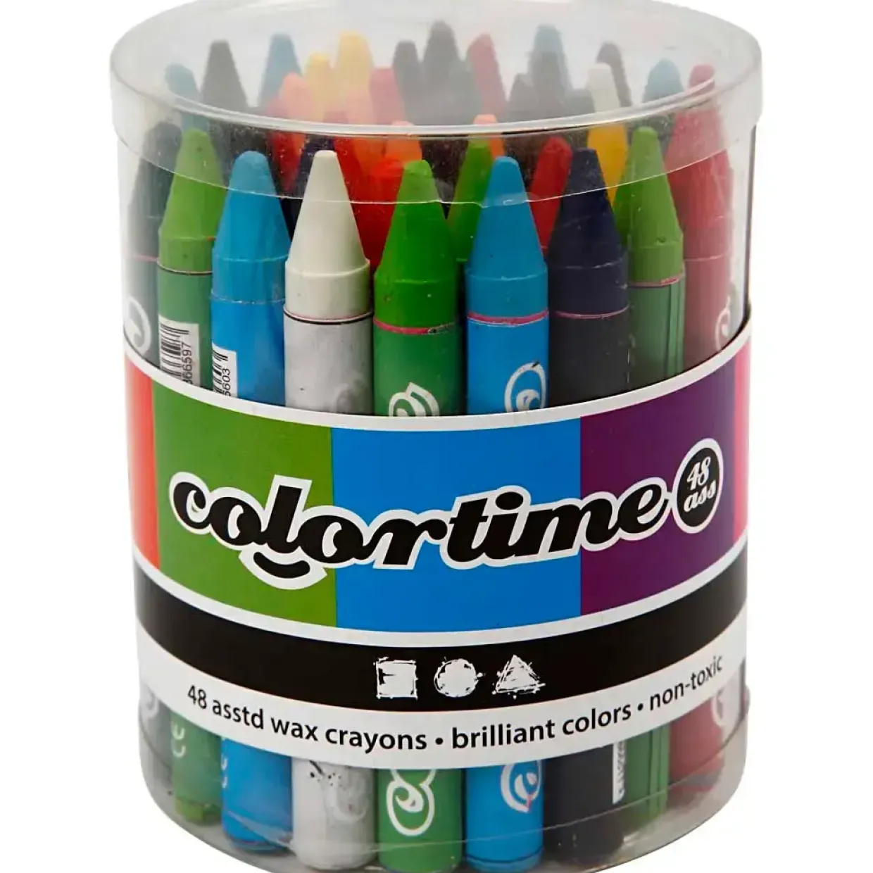Colortime farvekridt, tykkelse 11 mm, L: 10 cm, 5x48ass.
