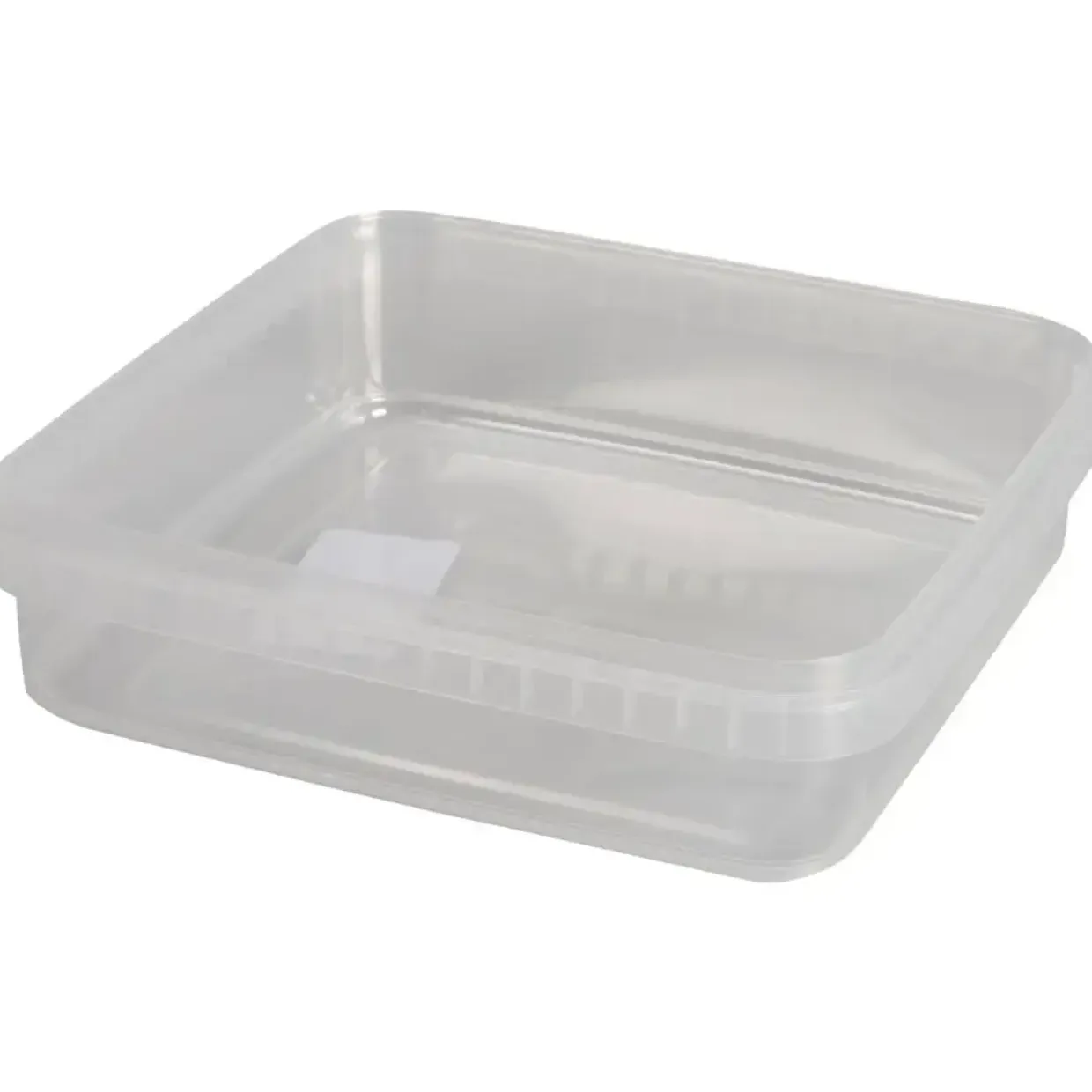 Condibøtte uden låg 19,2x19,2x5,1cm klar PP 1-rums - 1300 ml - 96 stk