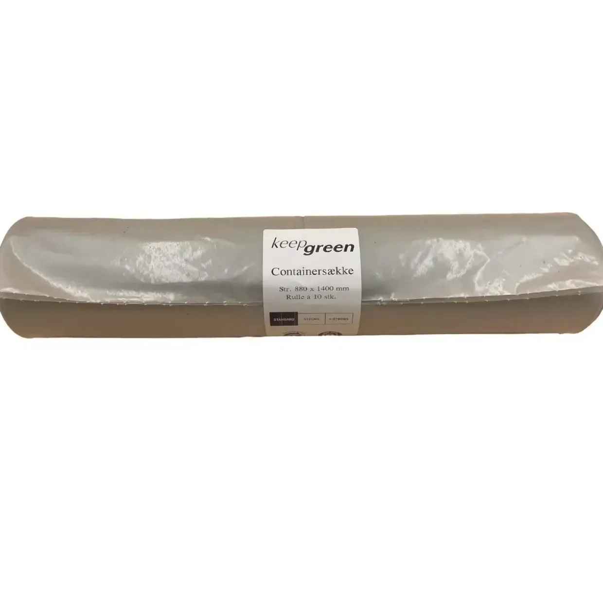 Containersæk KeepGreen 140ltr B600/140xL1400mm 40my Standard Transparent - 12 rl x 10 stk/krt