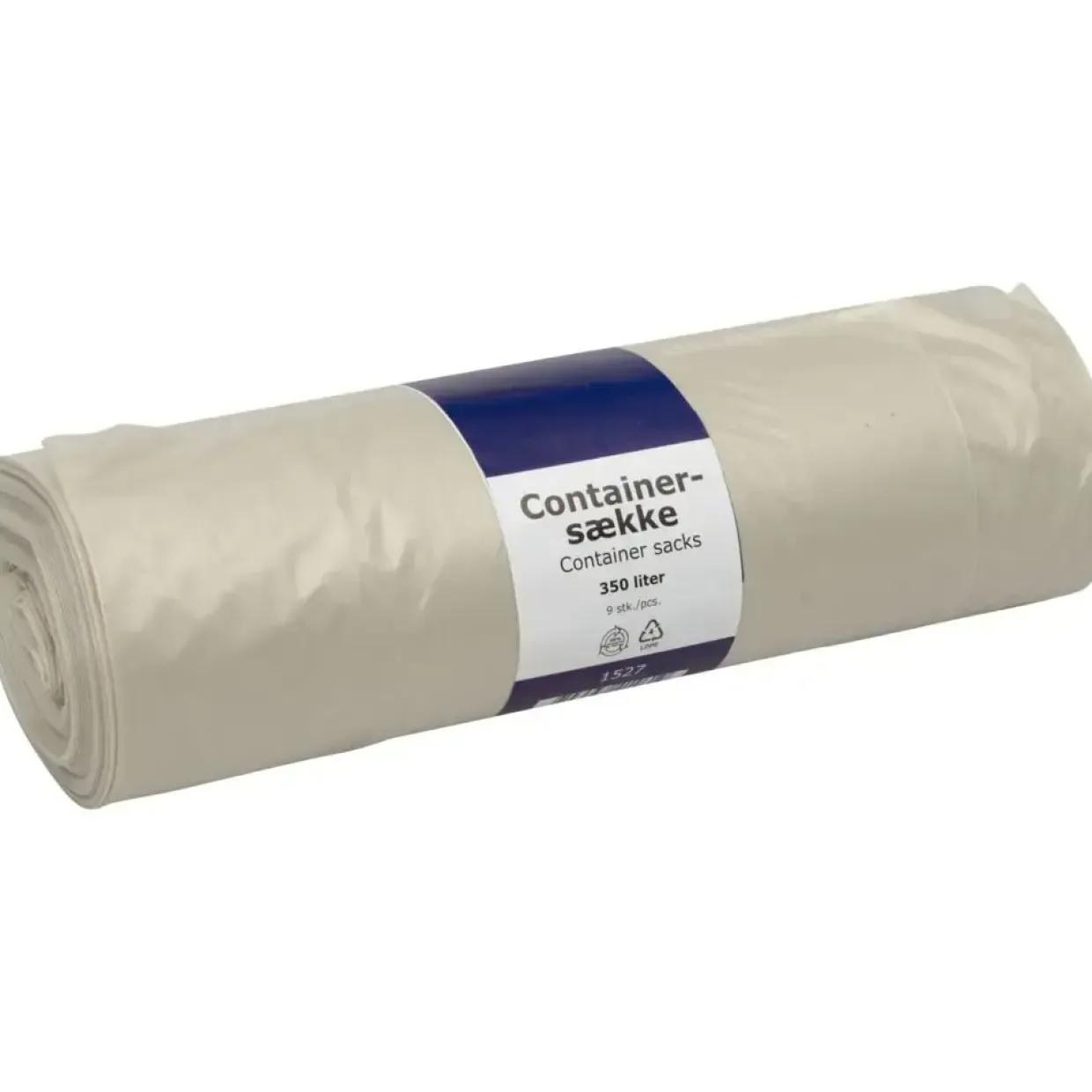 Containersæk, 350 l, klar, LDPE/genanvendt, 146x160cm - 10 ruller