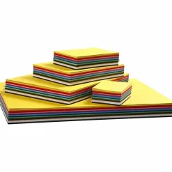 Creativ karton - A3 + A4 + A5 + A6 - 180 g - Assorteret farver - 1500 ark